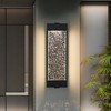 19.30"Black Aluminum Finish Outdoor Wall Light with Bubble Crystal Glass, LED Light Source, 3000K Warm Light, Black (1-pack) - 3 of 4