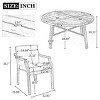 5 PCS Outdoor Dining Set, 4 Arm Chiars and 1 Square Acacia Wood Table with Umbrella Hole, Iron Frame Chairs with Foam Cushions-Coolbibila - 4 of 4