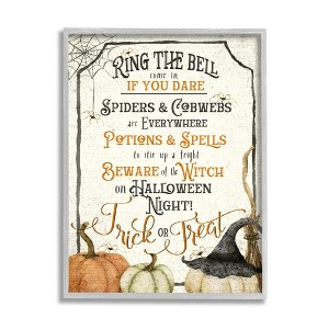 Stupell Industries Vintage Trick or Treat Sign Black Framed Giclee Art - 1 of 4