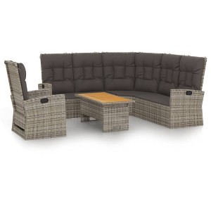 vidaXL Garden Lounge Set Grey PE Rattan Large GARDEN LOUNGE SET Other - 1 of 4