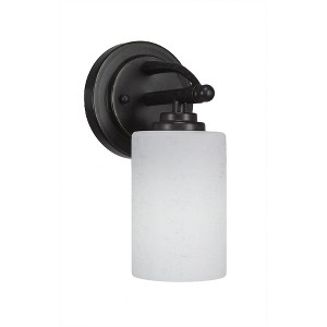 Toltec Lighting Marquise 1 - Light Sconce in  Dark Granite with 4" White Muslin Shade - 1 of 1