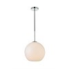 Elegant Lighting Baxter 1 Light Chrome Pendant With Frosted White Glass - 3 of 4