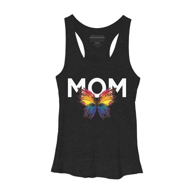 Women's Design By Humans Mother's Day Rainbow Butterfly Mom By MeowShop Racerback Tank Top