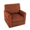 Vynxaria 360¡« Swivel Chair Accent Barrel Armchair Swivel Sofa Chair with Side Pockets for Living Room, Bedroom, Office and Hotel, Red - 2 of 4