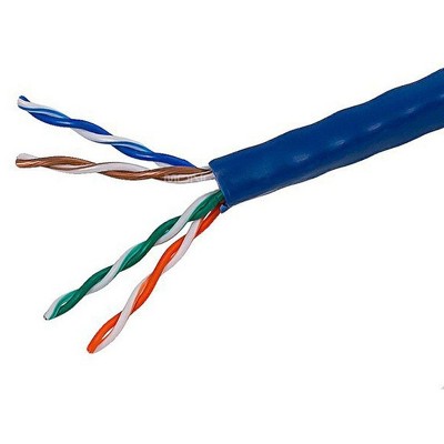 Monoprice Cat5e Ethernet Bulk Cable - 250 Feet - Blue | Network Internet Cord - Solid, 350Mhz, UTP, CMR, Riser Rated, Pure Bare Copper Wire, 24AWG