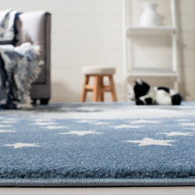 Gray Round Non-slip Synthetic Kids Area Rug, 47-inch