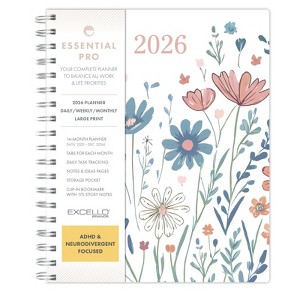 Essential PRO 2026 Daily, Weekly/Monthly Planner,7"x9": 14 Months (Nov 2025-Dec 2026) Tabs,Notes Pages,Storage Pocket,Bookmark (Colorful Botanicals) - 1 of 4