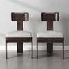 JUJABU Upholstered Fabric Dining Chairs Set of 2, with Beige Seating Solid Rubber Wood Legs, 330 LBS Weight Capacity - 3 of 4