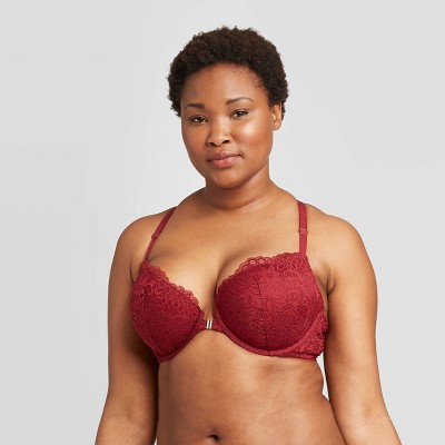 RADIANT PLUNGE PUSH UP BRA AUDEN RIPE RED 34D TARGET BRAND NEW WITH TAGS!