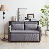 Modern Sofa Bed with 2 Detachable Arm Pockets, Loveseat Multiposition adjustable Sofa with Polyesterll Out Bed with Bedhead, 2 Pillows and Living Room - 4 of 4