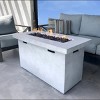 Mondawe White 25" H x 42" W Fiber Reinforced Concrete Propane Outdoor Multifunctional Fire Pit Table - 3 of 4
