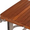HomeRoots 14" X 18" Brown Teak Rectangular Shower Bench - 4 of 4