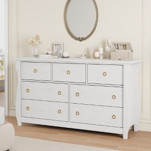 Garvee 7 Dresser for Bedroom, 54" Wide Drawer Dresser with Storage Chest, Freestanding Wooden Closet Storage Chest for Bedroom - 1 of 4