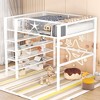 GDFStudio Landon Full Size Metal Loft Bed with 4-Tier Shelves and Storage - 2 of 4