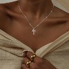 Crown Cross Necklace for Women, 14K Gold/Silver/Rosegold Plated Non-Tarnish CZ Pendant - 2 of 4