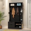 ROOMTEC  Hall Tree with 6 Hooks, Coat Hanger, Entryway Bench, Storage Bench for Entrance, Hallwa - 3 of 4