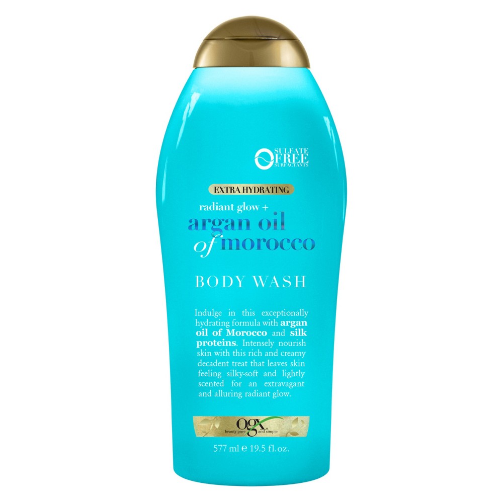 OGX Radiant Glow Argan Oil of Morocco Body Wash - 19.5 fl oz: Moisturizing, Whole Body Application, Paraben-Free