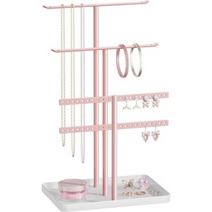 14.5-Inch Gold Jewelry Stand - Holds 80 Pieces, Sturdy Display for Necklaces & Bracelets - 1 of 4