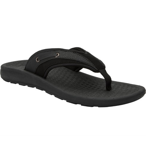 KS Island by KingSize Men's Wide Width ™ Flip Flops - Big - 15 EW, Black