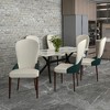LeisureMod Havana Modern Leather Dining Chair – High Back Side Chair with Curved Backrest and Rubberwood Legs for Kitchen and Dining Room Set of 4 - 3 of 4