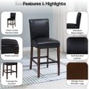 New Pacific Direct Milton Bonded Leather Counter Stool 26",Brown Legs,Black,Fully Assembled - 4 of 4