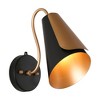 LNC Charonefos 1-Light 11"H Mid-Century Modern Cone Outdoor Wall Lights,Black and Gold, White and Gold - 2 of 4