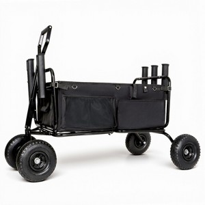 Hrinhom 50.5"W Fishing Cart Beach Cart Collapsible Wagon,Heavy Duty Garden Cart with Storage Pockets - 1 of 4