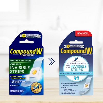 Compound W Maximum Strength One Step Invisible Wart Remover Strips - 14 ct_1