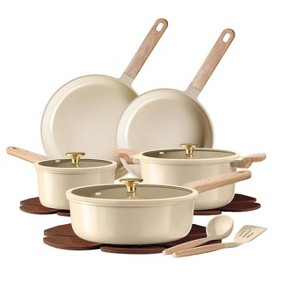 Itopfox 14-Piece Nonstick Ceramic Cookware Set, PFAS and PFOA Free, Kitchen Cooking Pots and Pans with Ultra-Nonstick Coating - 1 of 4