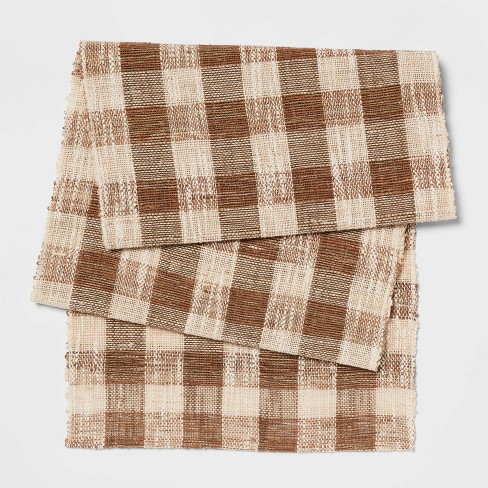 Cotton Gingham Table Runner Brown - Threshold™ - image 1 of 3