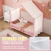 ORRD  Natural Wood Montessori Floor Bed with Canopy - Twin House Shape Toddler Bed with Safety Railings & Roof - 4 of 4
