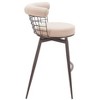 Zuo Saku Swivel Barstool Beige & Brown - 3 of 4