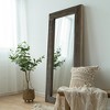 Lirago Distressed Solid Wood Wall Mirror Farmhouse Rustic Retro Mirror 57x23 Antique Brown - 3 of 4