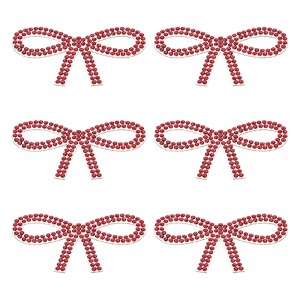 Unique Bargains Self-Adhesive Durable DIY Clothing Bow Rhinestone Stickers 6 Pcs - 1 of 4