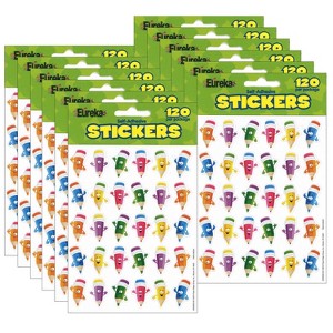 Eureka® Pencil Smiley Faces Theme Stickers, 120 Per Pack, 12 Packs - 1 of 3