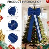 25 PCS Red Satin Christmas Tree Topper Bow & Ribbon Bows Set, Wired Edge, Long Tail, for Christmas Tree, Garland, Wreath, Indoor Outdoor Décor - 2 of 4