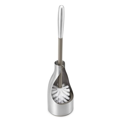 Sleek Silver Stainless Steel Toilet Brush Holder