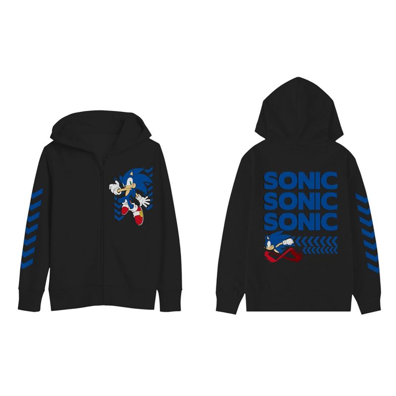 Youth Boys Sonic 3 pc Hoodie Jogger T-shirt combo, 2 of 5