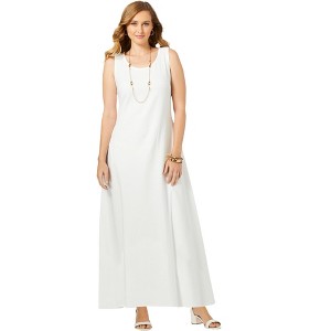Jessica London Women's Plus Size Petite Stretch Cotton Tank Maxi Dress - 1 of 4