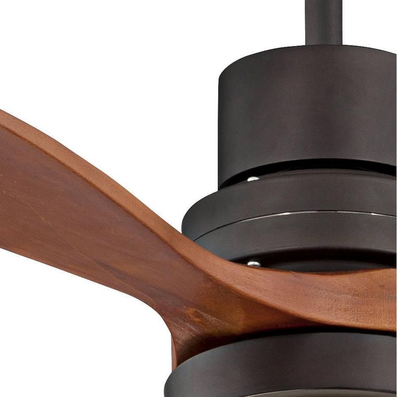52" Casa Vieja Delta-Wing DC Modern Indoor Outdoor Ceiling Fan with LED Light Oil Rubbed Bronze Solid Wood Damp Rated for Patio Exterior House Home, 3 of 11