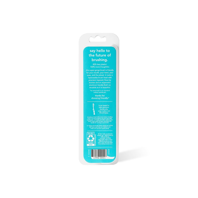 hello Sustainable Manual Toothbrush &#38; Refill - Soft - Blue, 3 of 9