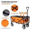SKRAN Foldable Wagon Cart,Supports 360 lbs All-Terrain Wheels Beach Utility Wagon Grocery Cart with strapping system,for Camping Shopping - 2 of 4