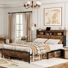WOWLIVE Full/Queen Bed Frame With Bookcase Headboard & 6 Storage Bedside Drawers, Storage Bed With Outlet & LED Light - 3 of 4