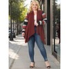 Agnes Orinda Women's Plus Size Christmas Asymmetric Colorblock Open Front Knit Cardigans - 3 of 4