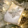 15'L Sullivans Christmas White Sparkly Star Ribbon, White-Silver - 3 of 3