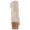 Journee Signature Womens Genuine Leather Airly Almond Toe Stacked Ankle Booties - 3 of 4