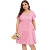 Coolmee Womens Plus Size Summer Midi Dresses Casual Ruffle Sleeve Tiered Swing Sundress with Pockets - 2 of 4