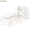 Twin Platform Bed with LED Lighted Storage Headboard, Guardrails & Durable Wood Construction – No Box Spring Needed, Sturdy, Stylish & Safe - 3 of 4