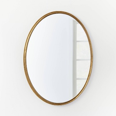 Photo 1 of 26"  x 36" Oval Shape Antique Mirror Brass - Threshold designed with Studio McGee