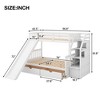 NicBex Twin Over Full Bunk Bed with Guardrail and Drawers and Slide,Loft Bed with Ladder and Storage Grids,Modern Bunk Beds,Bunk Beds for Bedroom - 3 of 4